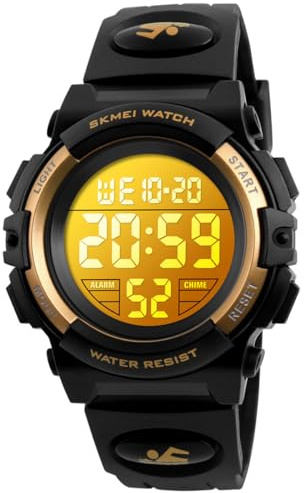Alienwork Kids Digital Kinderuhr Jungen Mädchen Wasserdicht 5 ATM Sportlich