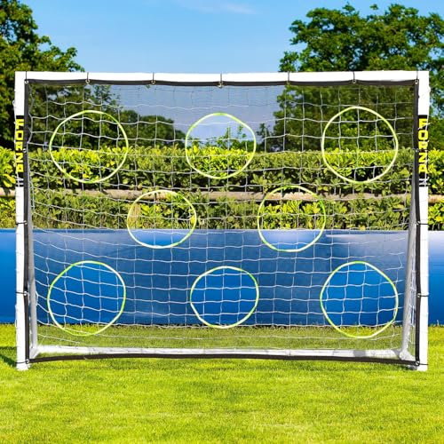 FORZA 2,4m x 1,8m Fußballtor | Auf die Plätze, fertig, Tor! | Allwetter-Fußballtore aus uPVC – Zielfolie, Fußball und Tragetasche optional (Fußballtor und Zielwand)