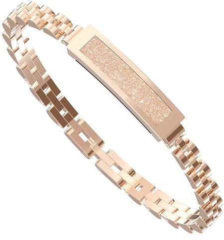 Braccialetto fitness da donna elegante e intelligente, contapassi, da donna, in oro rosa, argento, braccialetto fitness tracker senza app e telefono cellulare, cardiofrequenzimetro fitness