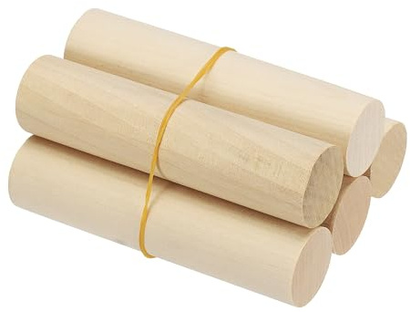 PATIKIL 1 X 4 Inch Tige En Bois 5 Pcs Chevilles En Bois Pour Artisanat Couleur Naturelle