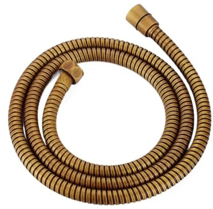 DLZFUDTY Duschschlauch,Brauseschlauch G1/2 Flexibler Duschschlauch aus gebürstetem Gold, 1,5 m, antiker Sanitärschlauch, Edelstahl, grau, Badezimmer-Wasserkopf, Duschkopfrohr(Antique Bronze)