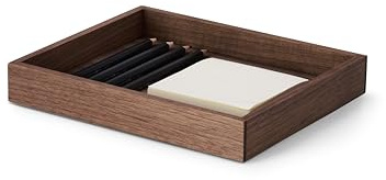 OAKYWOOD - Holztabletts Schreibtisch Organizer Valet - Papierablage aus Massivholz, Dokumentenhalter - Büro Organizer, Handy Tablet Halterung - für Büro Zuhause Schule - Walnuss - Mittel