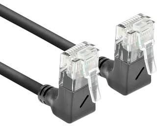 ACT Cavo di rete CAT6A ad angolo di 90°, U/UTP LSZH, sottile 3,6 mm, cavo Ethernet flessibile con connettore RJ45, per uso in data center, 2 metri, verso l'alto DD6902