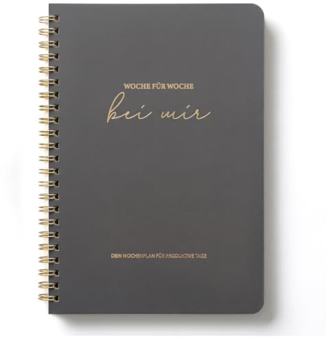 BIROYAL Undatierter Wochenplaner A5, 52 Wochen, 2 Seiten pro Woche | 120g Premium Papier Kein Durchschreiben, Ringbuch wöchentlicher Terminplaner mit To Do Liste, Habit Tracker für Büro Schule