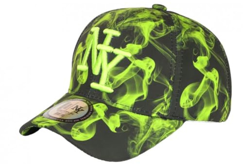 NY Cap Neon Grün und Schwarz Fashion Streetwear Baseball Smoky – Unisex