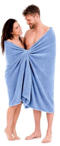 altego Asciugamano da bagno Grande 100x200 cm - Telo doccia in 100% cotone premium - Asciugamano Grande doccia 100x200 - Telo spugna morbido assorbente - Telo sauna spa mare (Blu)