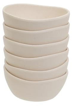 CASASELECCION Juego de 6 boles pequeños de melamina en color beige de 11 cm | Resistentes y ligeros, ideales para aperitivos, salsas o postres. Apto para lavavajillas. No apto para microondas