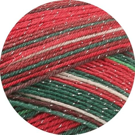 LANA GROSSA Meilenweit 100 Merino Christmas | Sockengarn aus Merino-Wolle, waschmaschinenfest | Handstrickgarn aus 80% Schurwolle & 20% Polyamid | 100g Wolle, Stricken & Häkeln | 420m Garn FB 6805