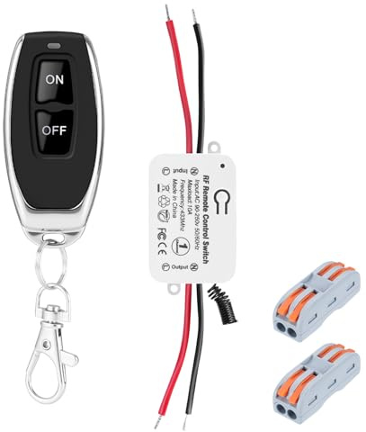 Set di interruttori radio 230V – Interruttore radio autonomo senza batteria, interruttore radio per lampada, interno ed esterno, set di interruttori radio wireless, set di interruttori radio