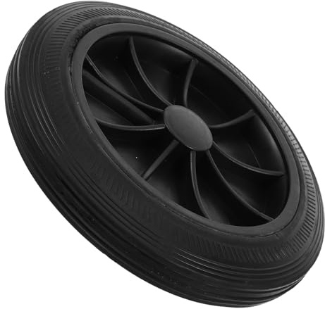VOSAREA Outdoor Trash Can Wheel 240l Rubber Heavy Duty Replacement Part | Wheelie Bin Wheels Replacement, Black Finish, Reinforced Design for Parks and Outdoor Areas