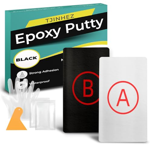 Epoxidharz Knete Schwarz - 400g 2-Komponenten Reparaturkitt für Pool, Lecks, Risse, Füllen und Modellieren - Geeignet für Metall, Kunststoff, Holz, Keramik und Fliesen
