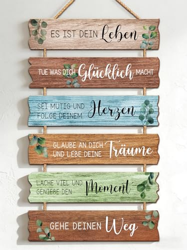 Jugendweihe Geschenke & Deko - Rustikale Holz Schilder mit Inspirierenden Sprüchen, Geschenk Jugendweihe Junge Mädchen, Geschenke & Deko zur Konfirmation & Firmung