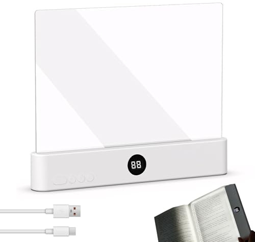Ferakum Buchlampe Leselampe Smart LED Booklight mit 3 Farben Timer, Multifunktionale LED Panel Augenschutz Booklight, USB Wiederaufladbare Buchlicht Leselicht für Schlafzimmer Bett Wohnheim (B)