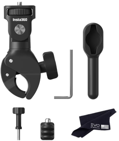 Insta360 Heavy Duty Clamp Bundle New Version-Complete Mounting Kit X6/X5/X4 Air/X4/X3/X2/X 360 Cameras | Compatible with ACE PRO 2/GO 3/GO 3S/Ultra, DJI OSMO 360/Action 6/5/4and GoPro 13/12/11/MAX2
