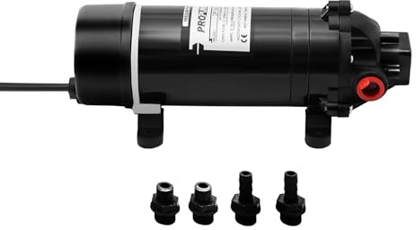 Pompe de transfert d'eau, 115 V, 1,35 à 1,45 gal/min - Pompe électrique portable avec kit de tuyau de 16 cm, membrane à 3 chambres - Pompe auto-amorçante pour enlever l'eau des piscines, tonneaux de