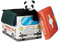 Relaxdays Faltbare Spielzeugkiste Krankenwagen HBT 32 x 48 x 32 cm stabiler Kinder Sitzhocker als Spielzeugbox Kunstleder mit Stauraum ca. 37 l und Deckel zum Abnehmen für Kinderzimmer, Ambulance