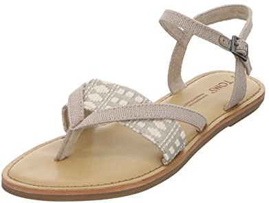TOMS Women's Lexie Flat Sandal, Tan, 9 UK