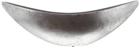 FRANK FLECHTWAREN Silberschale, Pflanzschale Silber, Deko Schale, Deko Objekt, Silber 60 x 16 x 19 cm