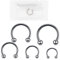 Warrior Piercing STERILISIERTES Hufeisen Kreisförmige/Gebogene Barbell Durchmesser 6 mm Nur geeignet für Tragus Helix Ohr, steriler chirurgischer Stahl 316L, 16G (1,2 mm) (6)