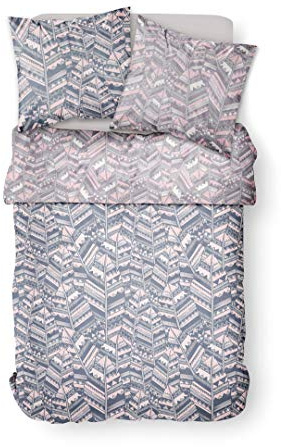 TODAY Bettwäsche HC3 Bettbezug 220 x 240 + 2 Kissenbezüge, 100% Polyester, Crazy Tribal Feather, (82 GSM), Mehrfarbig, 220/240