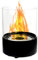 GLOW FIRE Ethanol Tischkamin Emma (rund) - stilvolles Tischfeuer Outdoor & Indoor mit Langer Brenndauer und TÜV-Zertifikat - Deko-Kamin für Tisch, Garten oder Balkon, 27x20,5 cm - Schwarz
