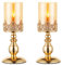 Nuptio Säulenkerzenhalter mit Glas, 2er Set Hurricane-Kerzenhalter aus Gold Moderne Wohnkultur Geschenke, Kerzenlichthalter für Einweihungspartys Zum Hochzeitstag, Kleine Größe