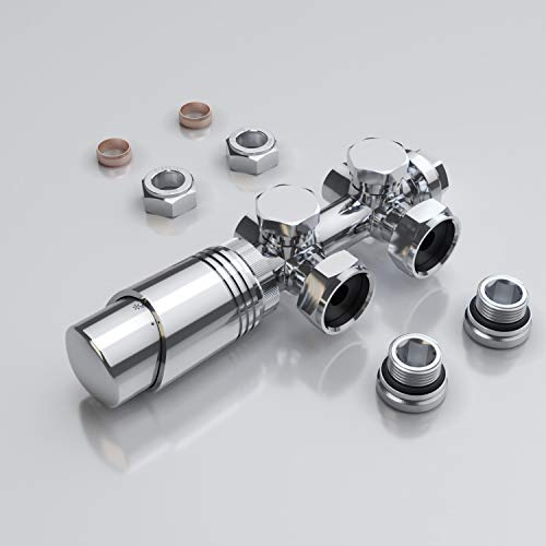 SONNI Multiblock con Termotstat angolari e passaggio cromato, 50 mm