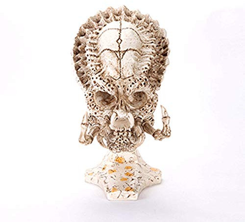 FENGWXINW Statuen Dekoartikel Skulpturen Figuren Statuen Dekoartikel & Figur Skulpturen Figuren Aliens Vs Predator Skulptur Film Requisiten Aquarium Dekoration Harz Handwerk DIY Malerei Schädel
