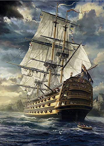 Jigsaw Puzzles for Adults 1000 Piece HMS Excalibur Sails Set 27.56 x 19.69 Inch Puzzles for Adults Kids Educational Game Reduce Pressure Challenge Toy Sailboat Puzzles 1000 Pieces for Adults