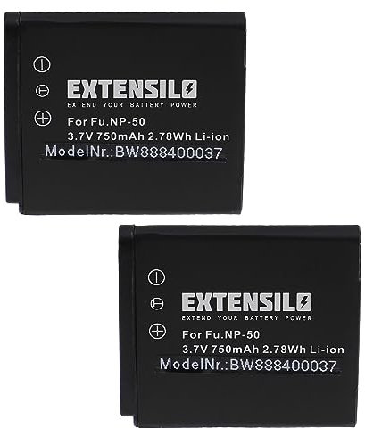EXTENSILO 2X Akku Ersatz für Pentax D-Li68, D-Li122 für Kamera (750 mAh, 3,7 V, Li-Ion)
