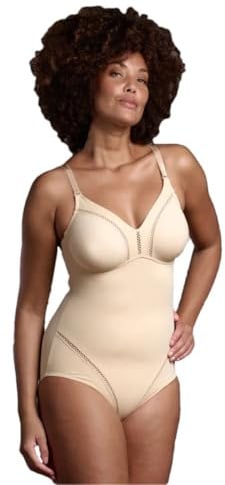 Lepel Body Contenitivo Liscio Senza Ferretto in Microfibra Elastico con Coppa C Preformata con Elegante Motivo Decorativo Dafne
