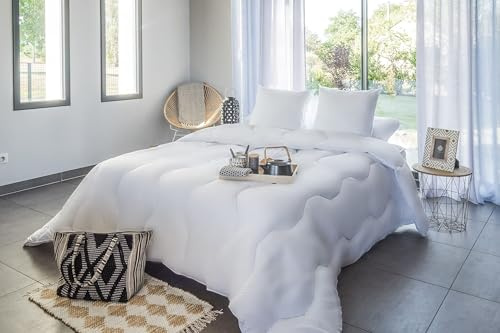 Blanrêve Cocooning und warme Bettdecke gegen Milben – für Doppelbett – 240 x 220 cm – Weiß