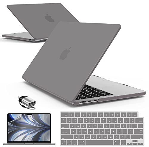 IBENZER Kompatibel mit M2 2023 2022 MacBook Air 13 Zoll Hülle, Modell A2681, Hartschalenhülle & Tastaturabdeckung & Bildschirmfolie & Typ-C Adapter für neues M2 Mac Air 13.6 Zoll, AT13,KK-UAG. Y+2TC
