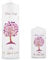 GRAVURZEILE Taufkerze Lebensbaum - Kerze mit Namen, Datum & Taufspruch - Hochwertige Stumpenkerze 250/80 mm brilliant bedruckt - Personalisiertes Taufgeschenk für Mädchen & Jungen - Rosa Set