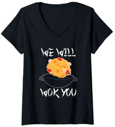 Donna Ti Wok | Cucina in Cina | Cibo cinese Maglietta con Collo a V