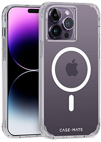 Case-Mate Custodia resistente per iPhone 14 Pro Max - Trasparente [protezione contro le cadute da 3 metri] [compatibile con MagSafe] Custodia magnetica per Apple 14 Pro Max 6,7 pollici, custodia