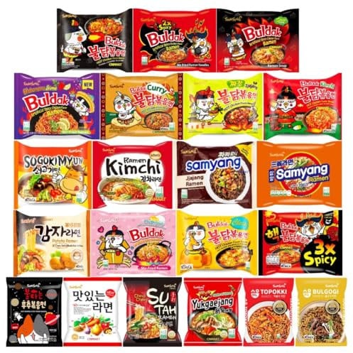 Customised CNMART Assorted Ramen Box - Select Any 5 Flavours from Korean, Japanese, Thai Varieties Noodles - Hot Chicken, Shin Ramyun, Demae Ramen, and More (Pack of 5)