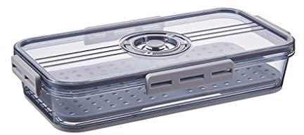JMAHM Fridge Organizer Kühlschrank Schubladen Stapelbar Kühlschrank Aufbewahrungsbox fur Küchen、Kühlschrank、Schränke (32.5x17.5x6.3grau)