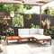 Yolola 4-TLG Gartenmöbel Set Holz, Garten Loungemöbel Set, Balkon Lounge Klein, Sitzgruppe Gartenmöbel, Outdoor Sofa,Ecksofa Garten Gartengarnitur Terassenmoebel Set mit Massivholz Akazie Cremeweiß#2
