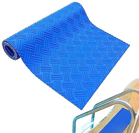 DISPRA Pool Ladder Mat, 1.5/1.6mm Anti-skidding Swimming Pool Ladder Mat, PVC Thick Non-Slip Texture pools mat, Protective Floor And Stairs Ladder Mats For Pool Liner And Stairs