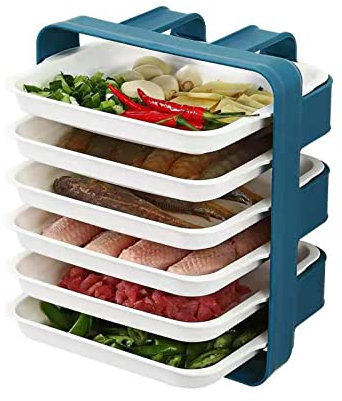 Estante para Preparación de Verduras, Estante para Preparación de Verduras de 6 Capas, Organizador Multifuncional de Platos de Preparación Montado en la Pared, Organizador de Platos de Preparación, Su