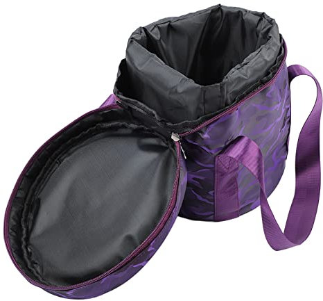 VGEBY Music Bowl Bag, Singing Bowl Storage Case with 2 External Pockets, Dual Zipper (10in Pure Purple)