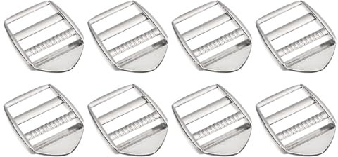 sourcing map Metal Ladder Buckle Slider Tri-Glider Metal Adjustable Buckles, 8pcs 19.5mm(3/4) Inner Size for Webbing Backpack Strap, Silver Tone