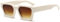 JCTAIFOO Vintage Rechteck Sonnenbrille für Damen Herren Retro Rechteckig Chunky Quadrat Große Dicke Frame Brille (Beige/Braun Gradient)