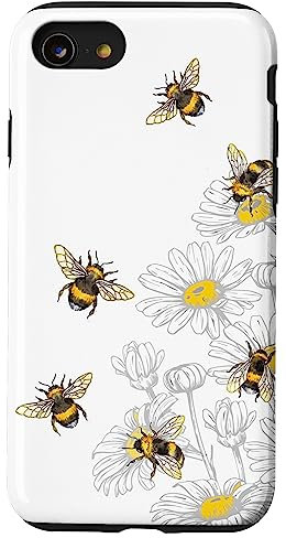 iPhone SE (2020) / 7 / 8 bumble bee - honey bees Bee lover Daisy Flower White Case