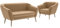 MEBLINI Mini Sofa Set 2-1 für Wohnzimmer - Mini Lounge für DREI Personen - Küchensofa - Sofa Klein - Sitzgarnitur - Polstergarnitur - Sofagarnituren - Gisela - 2+1 - Beige Samt