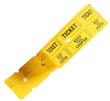 NIHUIFA Lot de 1 000 tickets de tombola à rouleau unique pour événements, carnavals, prix de porte, boissons et plus - 6 couleurs assorties - Grande quantité de papier - Jaune