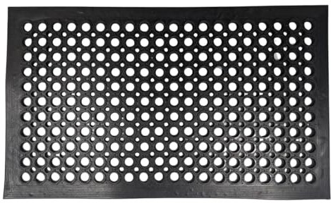 Heavy Duty Rubber Door Mat | Non-Trip Ramp Edges | Non-Slip Surface | Wheelchair & Pushchair Friendly | Indoor & Outdoor Dirt Trapping Entrance Mat (90cm x 150cm)