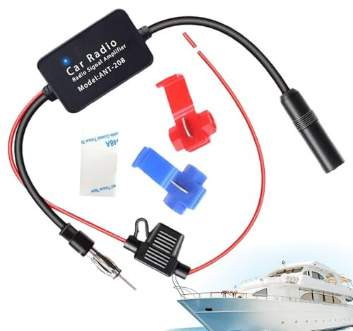 Leryveo FM-Antennenverstärker, Autoradio-Antennenverstärker - 12V automatischer Antennensignal-Empfangsverstärker,Autoradio-Antennensignal-Empfangsverstärker, reduziert Lärm AM FM für Autos, LKWs,