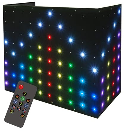 DJ Stage Light Pro - Fachada LED de 3.3 x 7 pies, luces de ritmo activadas por sonido con control remoto, más de 80 programas de música y 70 efectos de movimiento para cabinas de DJ, escenarios, bodas